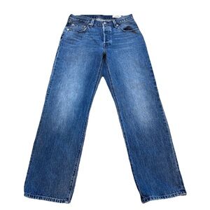 Levi's Premium 501 ‘90S Women’s SELVEDGE denim Loose Fit JEANS 27 X 30 Med Wash